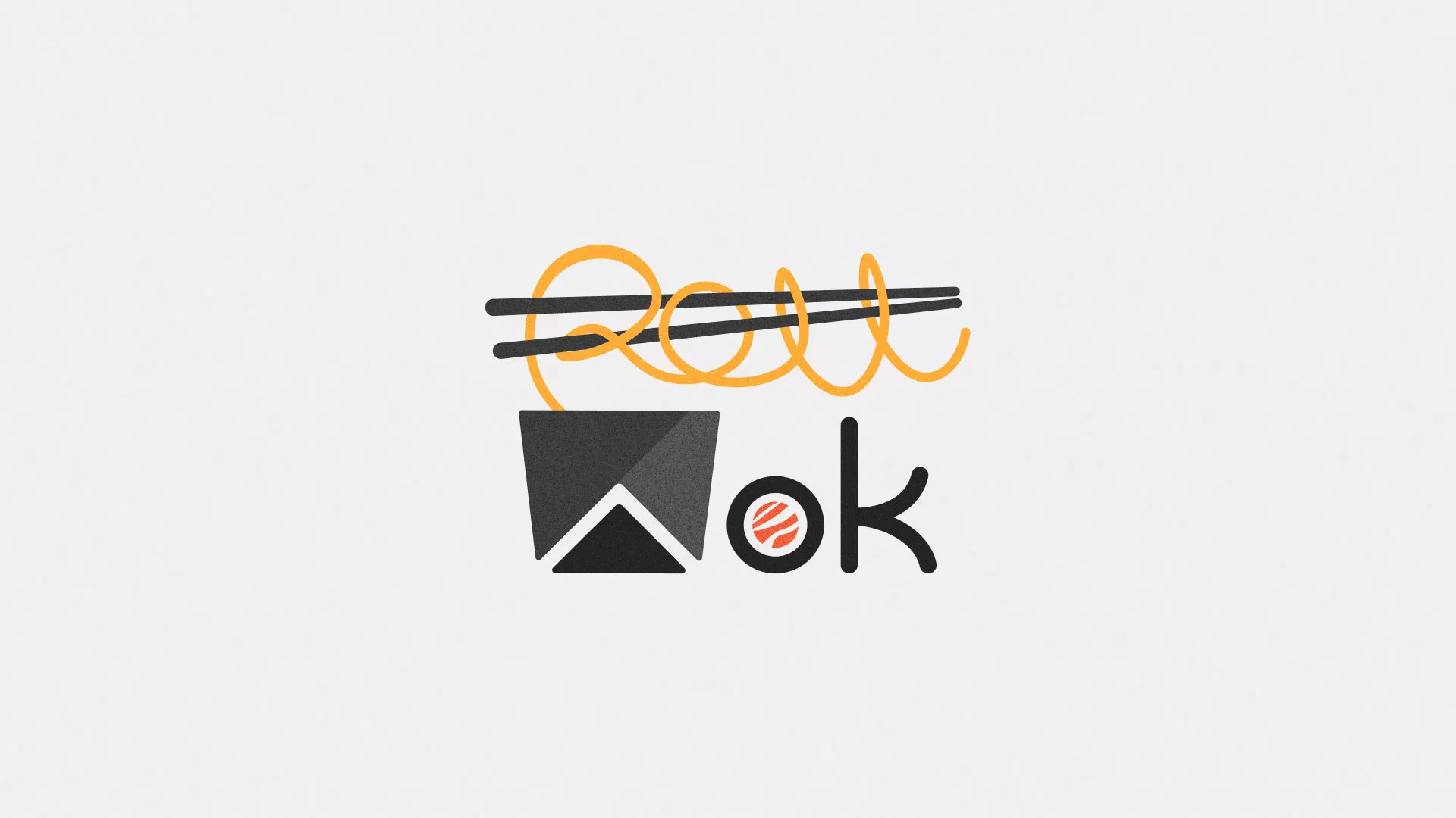 Разработка логотипа суши-бара «Roll Wok Club» в Нижней Туре