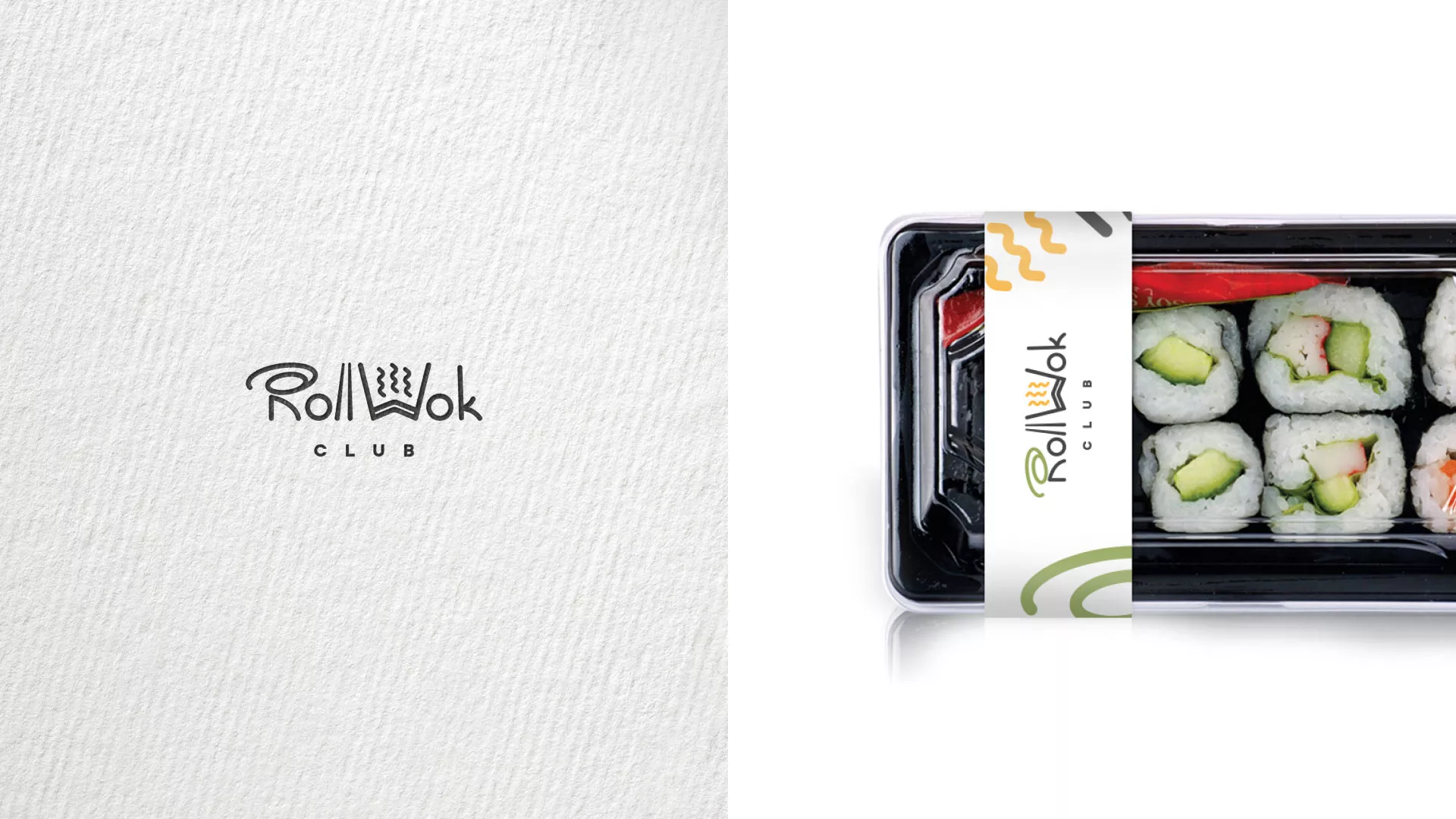 Разработка наклеек для суши-бара «Roll Wok Club» в Нижней Туре